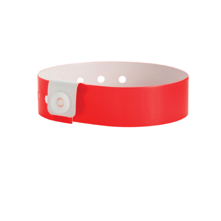 NEVS Wristband - Vinyl - Solid 1-1/8" x 10-7/8" Red WB-0035
